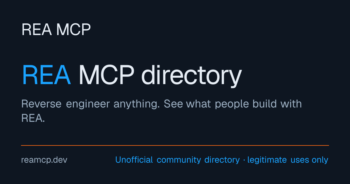 REA setup and analysis commands · REA MCP